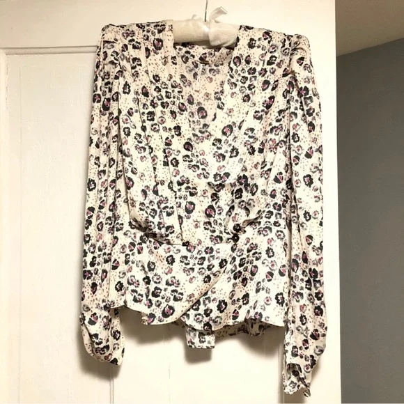 FREE PEOPLE floral blouse long sleeve NWOT - Picture 2 of 7